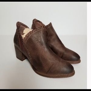 NWT Bed Stu Carla Chunky Heeled Leather cacao bean Bootie 6